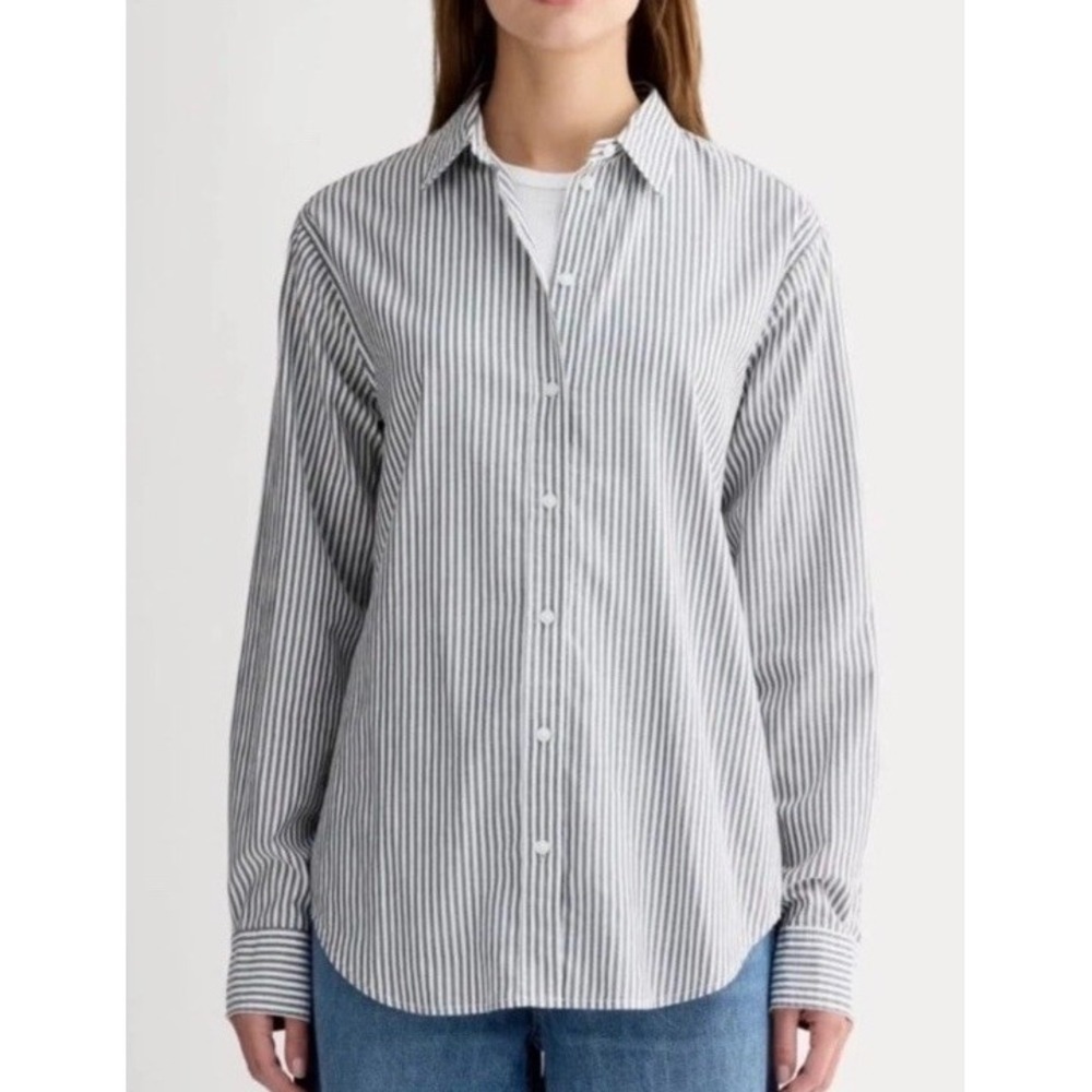 Everlane Must-Have Shirt 12 %100 Cotton Oversized Relaxed Button-Down Coastal